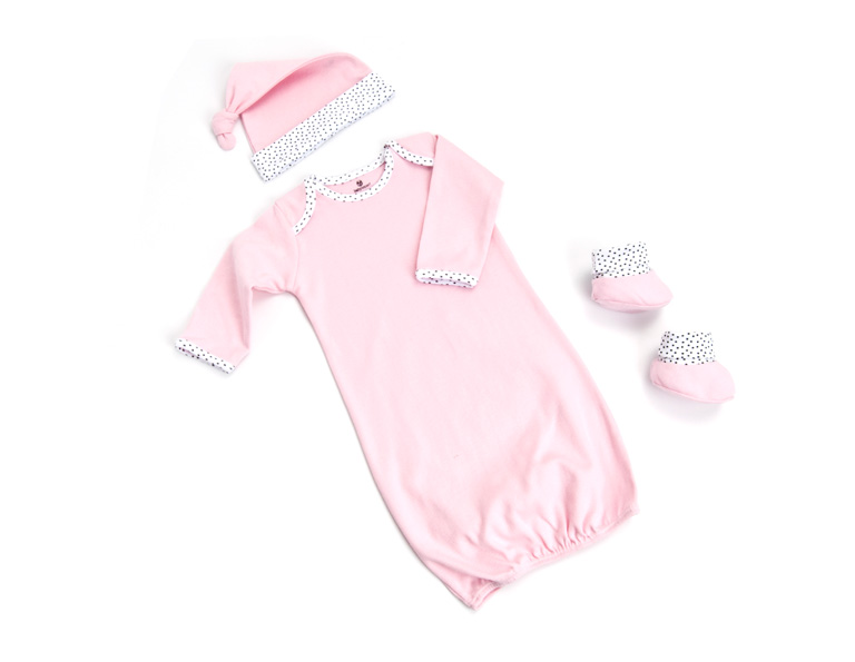Pink 3-piece layette set